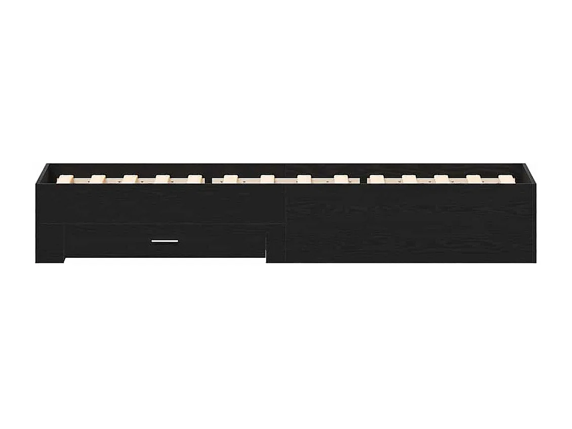Struttura del letto Rovere Nero 100 x 200 cm Legno multistrato