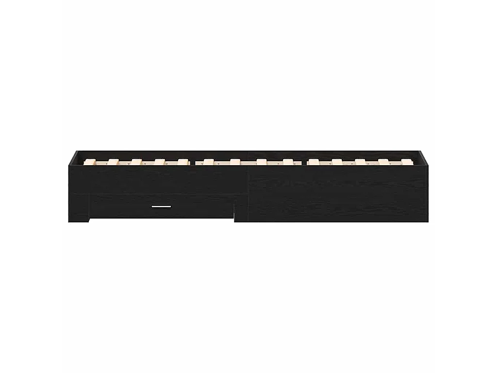 Struttura del letto Rovere Nero 100 x 200 cm Legno multistrato