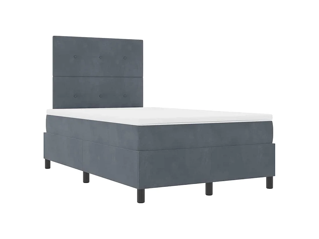 Boxspringbett mit Kopfteil Dunkelgrau 120 x 200 cm Samt