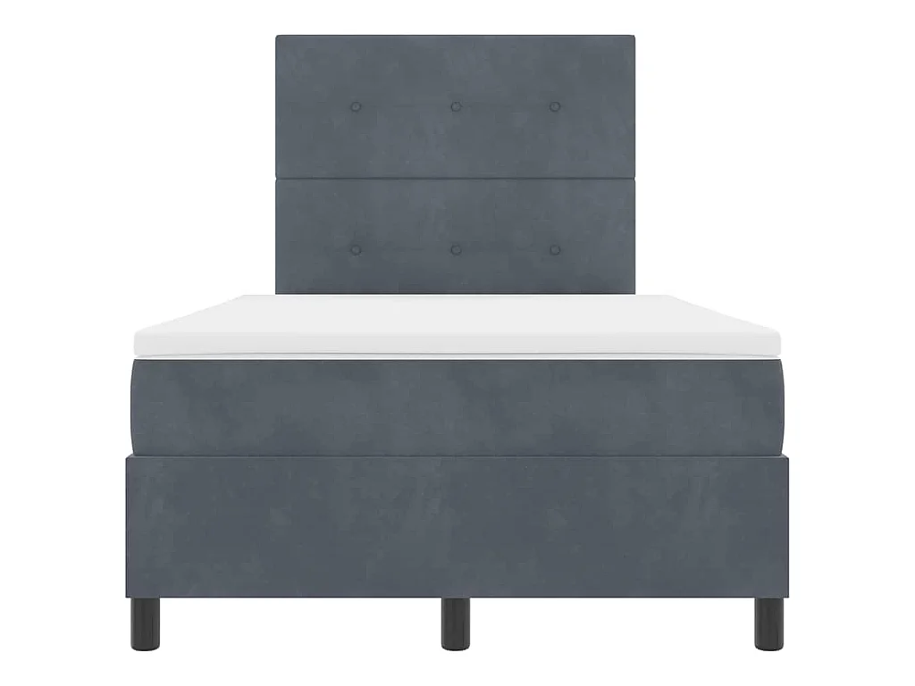 Boxspringbett mit Kopfteil Dunkelgrau 120 x 200 cm Samt