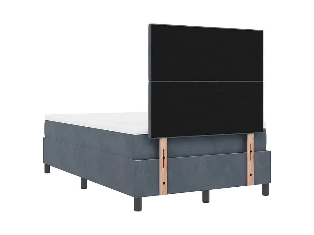 Boxspringbett mit Kopfteil Dunkelgrau 120 x 200 cm Samt