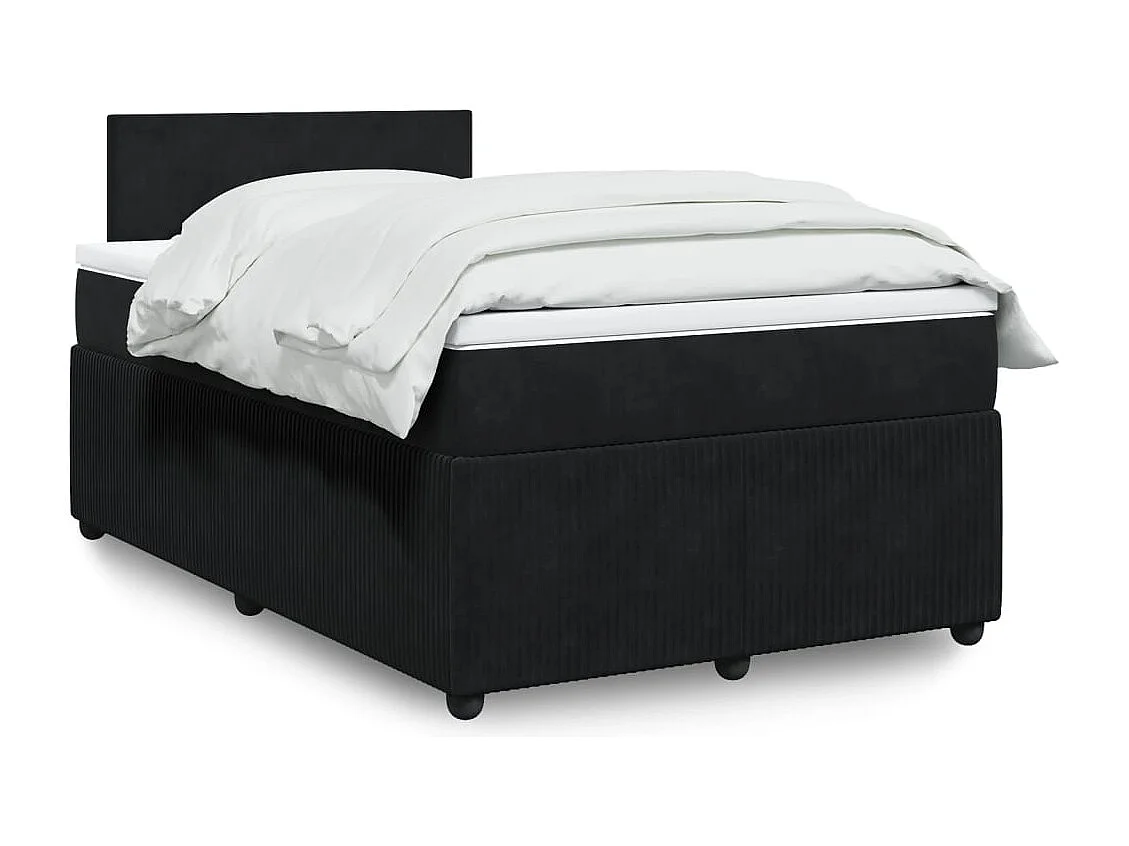Boxspringbett mit Matratze Schwarz 120x190 cm Samt