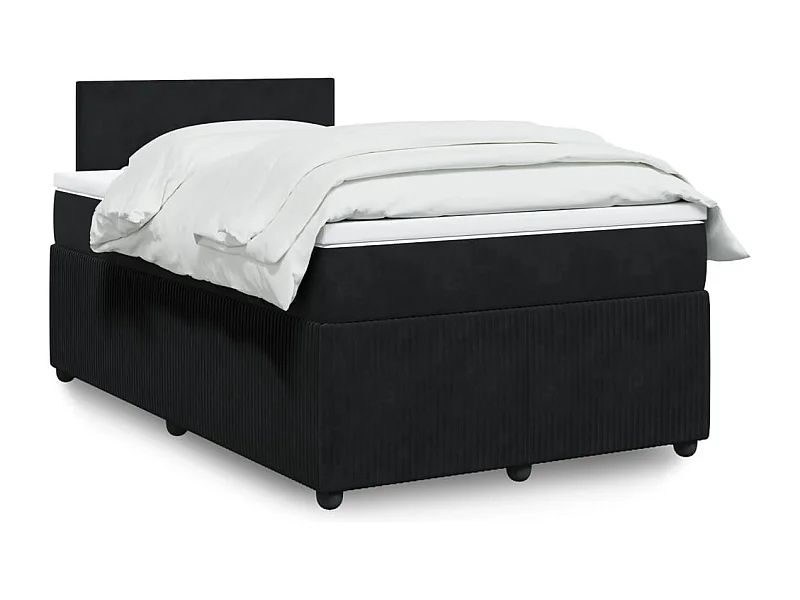 Boxspringbett mit Matratze Schwarz 120x190 cm Samt