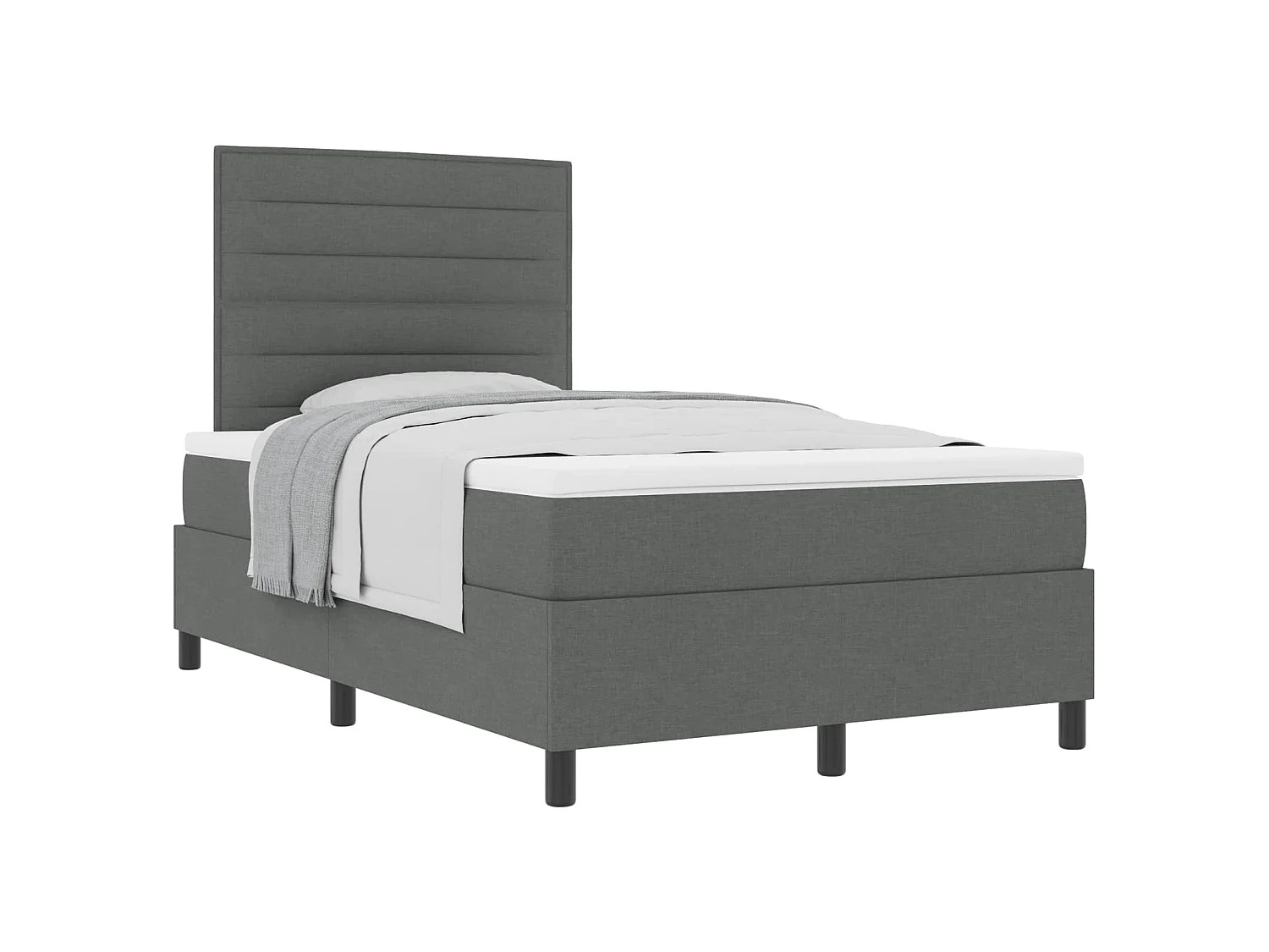 Boxspringbed met matras Donkergrijs 120 x 200 cm Stof