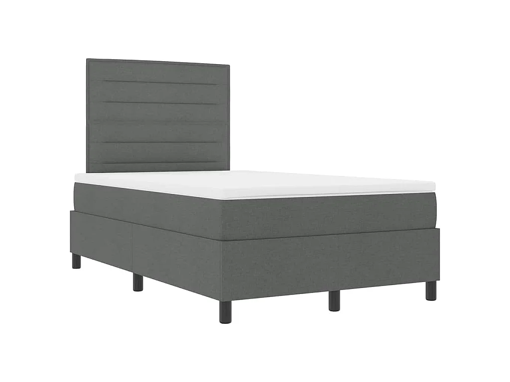 Boxspringbed met matras Donkergrijs 120 x 200 cm Stof