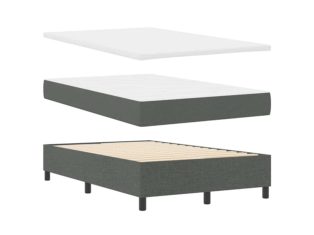 Boxspringbed met matras Donkergrijs 120 x 200 cm Stof