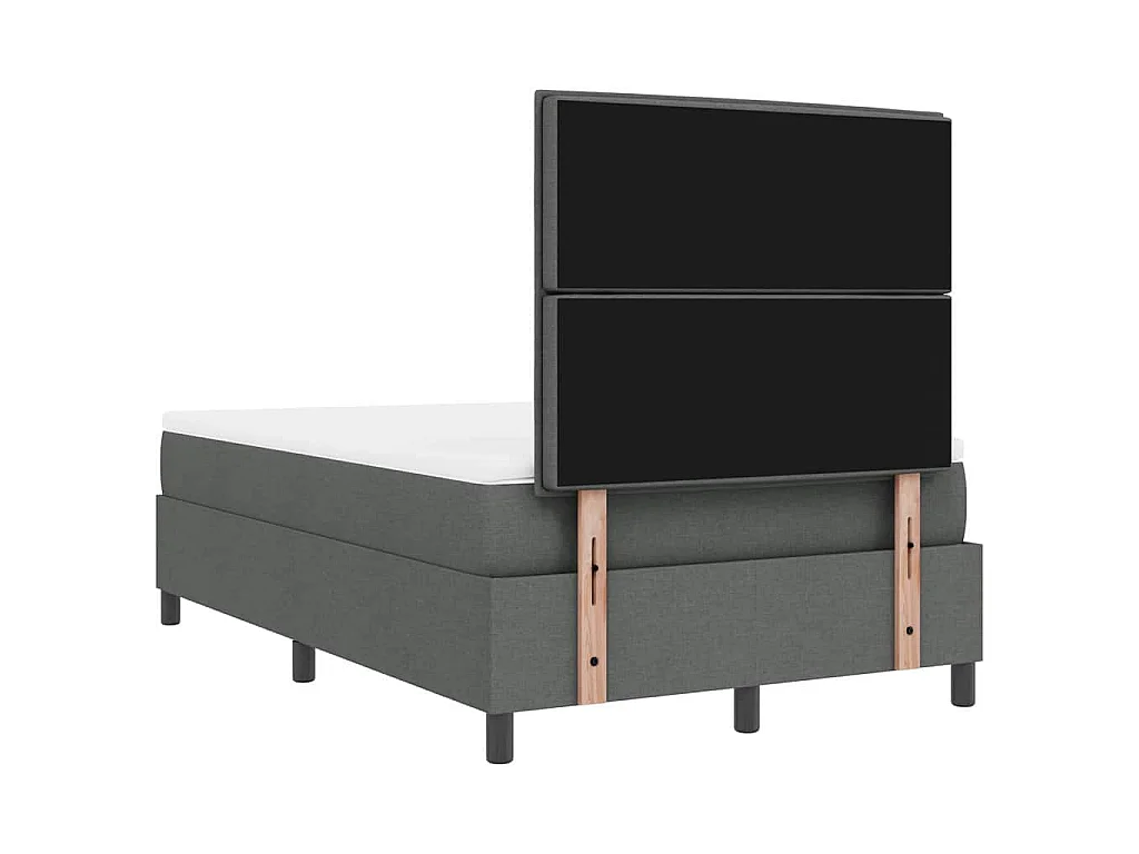 Boxspringbed met matras Donkergrijs 120 x 200 cm Stof