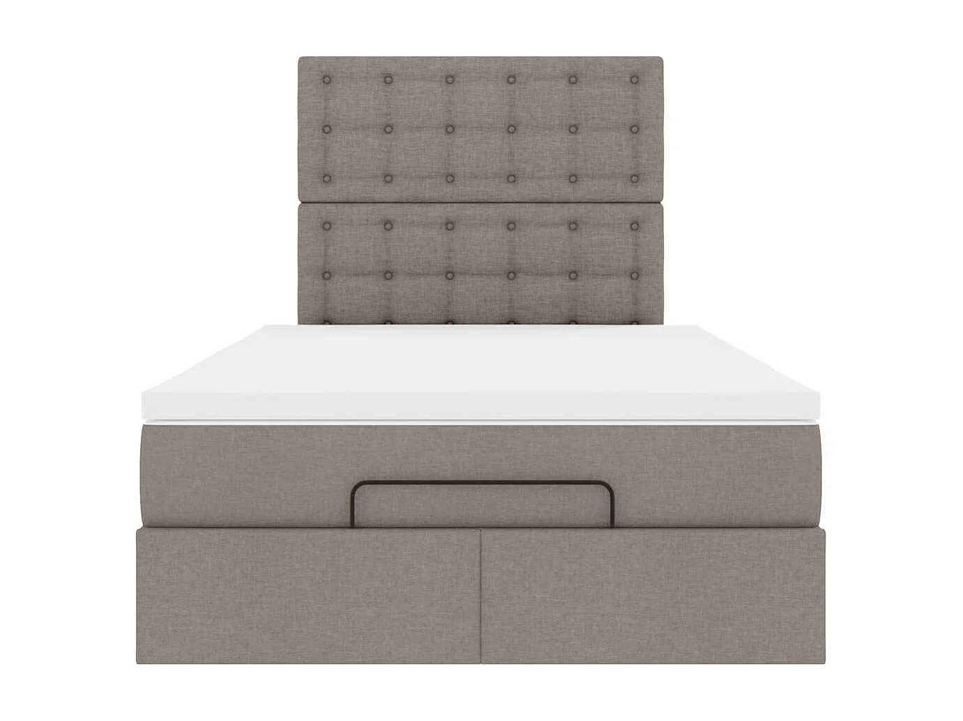 Cadre de lit ottoman avec matelas taupe 120x190 cm tissu
