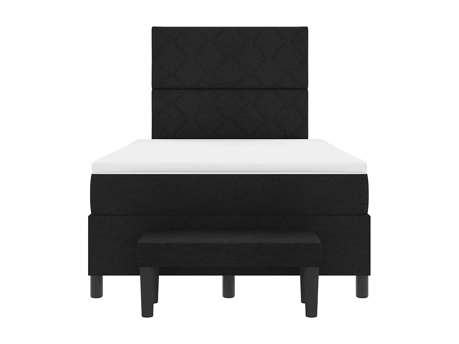 Letto a molle Nero 120 x 200 cm Tessuto & Legno multistrato