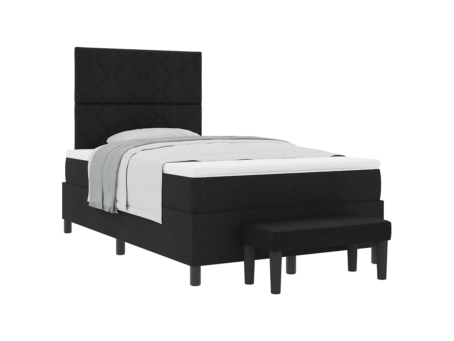 Boxspringbed met hoofdeinde Zwart 120 x 200 cm Stof
