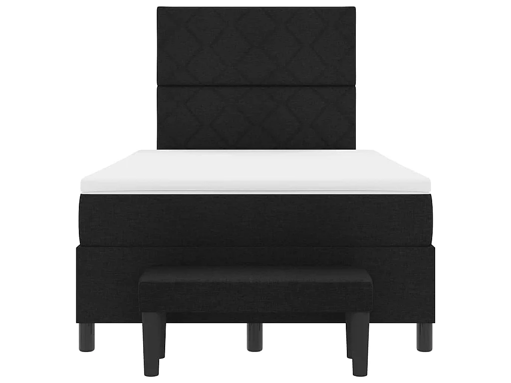 Boxspringbed met hoofdeinde Zwart 120 x 200 cm Stof