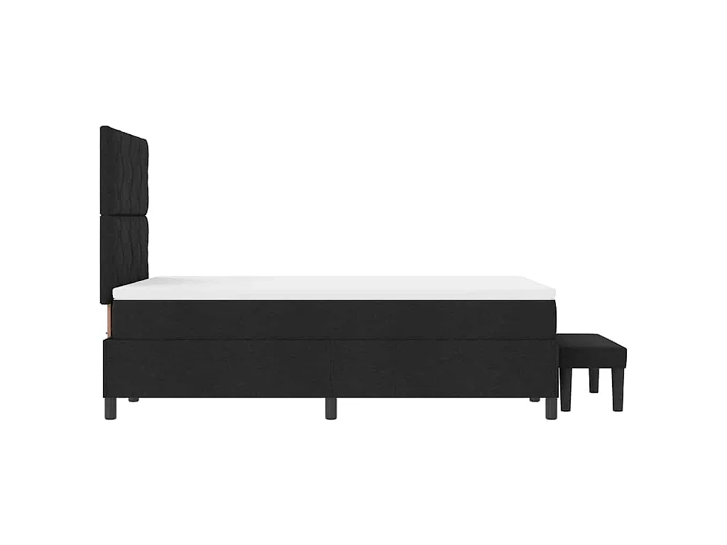 Boxspringbed met hoofdeinde Zwart 120 x 200 cm Stof