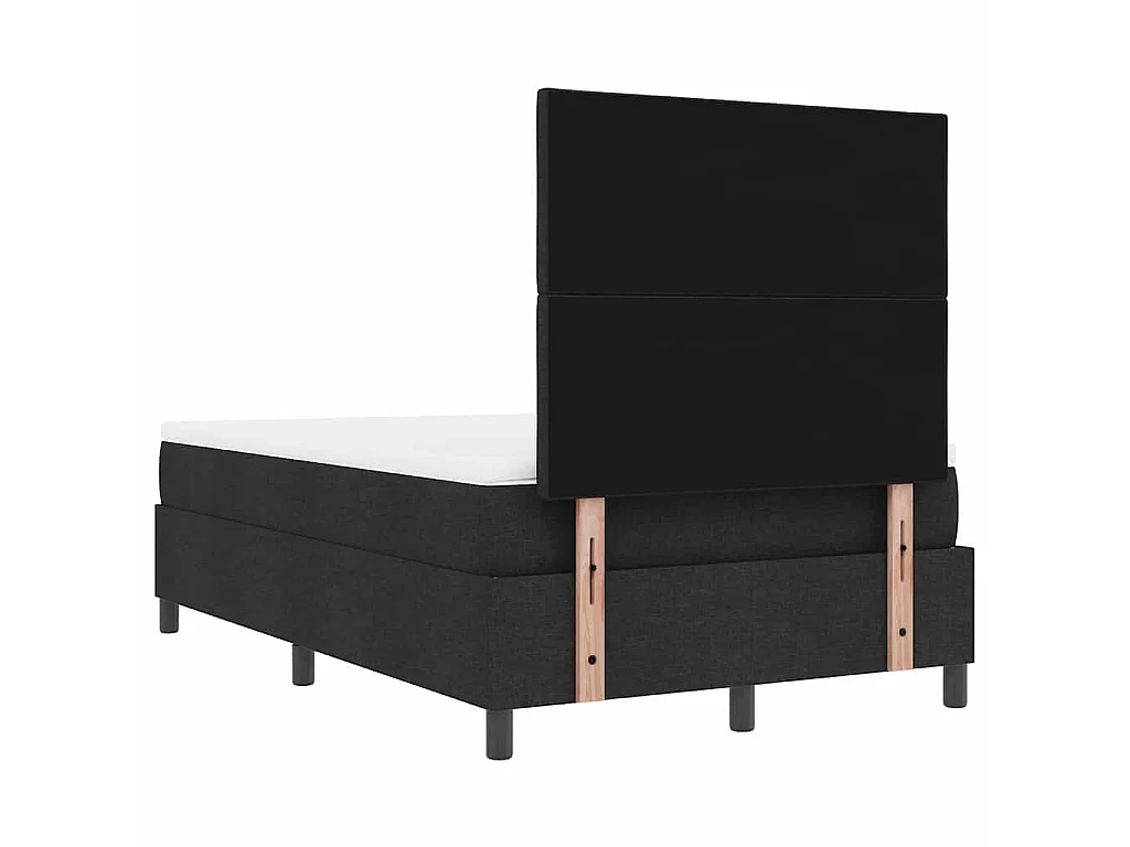 Boxspringbed met hoofdeinde Zwart 120 x 200 cm Stof