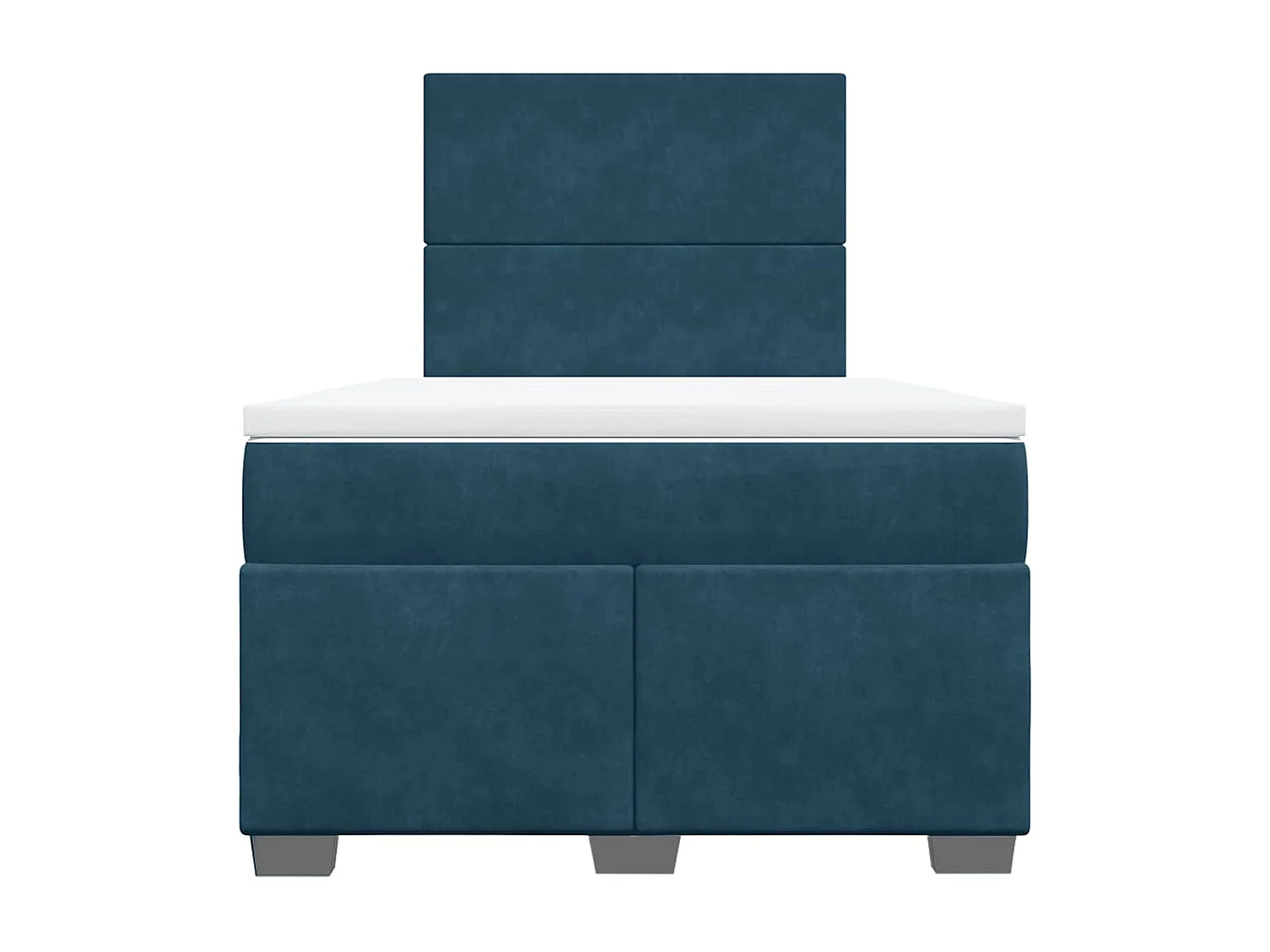 Sommier à lattes de lit et matelas bleu 120x190 cm velours