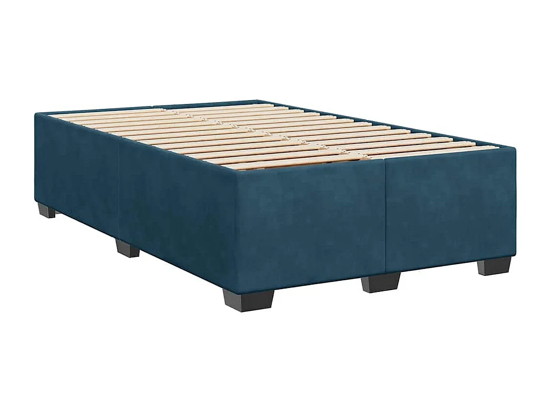 Cama boxspring com colchão 120x190 cm veludo azul