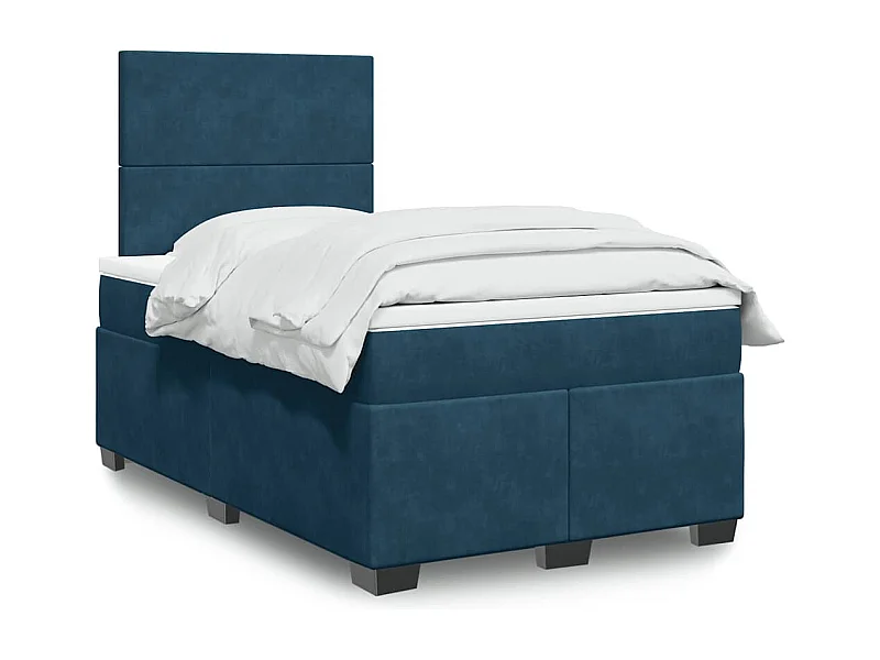 Boxspringbett mit Matratze Blau 120x190 cm Samt