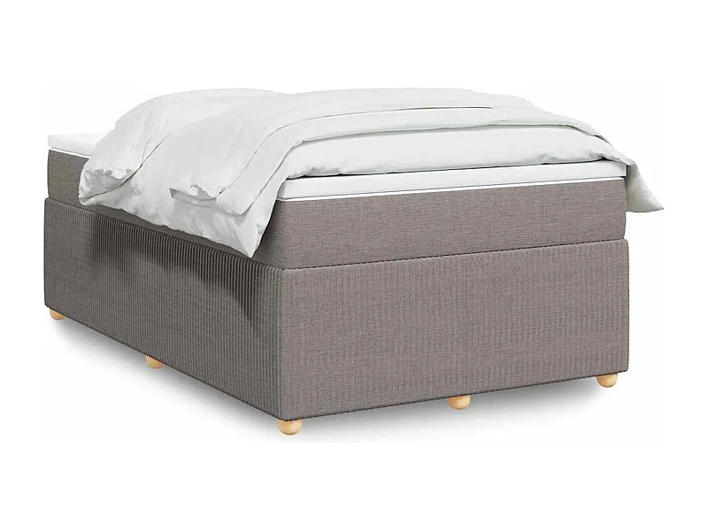 Cama boxspring c/ colchão 120x190cm tecido castanho-acinzentado