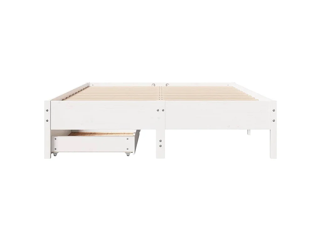 Cadre de lit sans matelas blanc 120x200 cm bois de pin massif