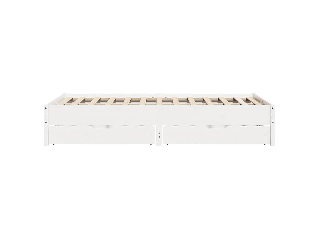 Cadre de lit sans matelas blanc 120x200 cm bois de pin massif