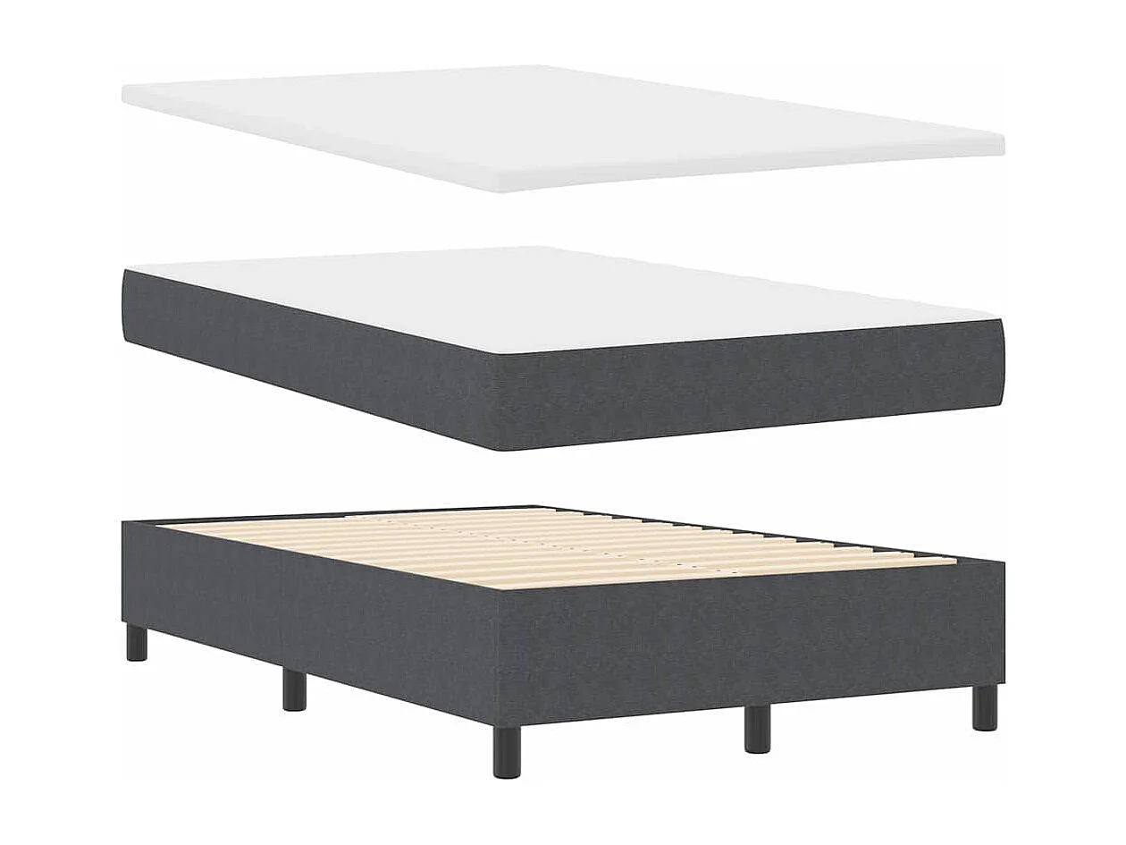 Boxspring bed Donkergrijs en Wit 203 x 120 x 88 cm