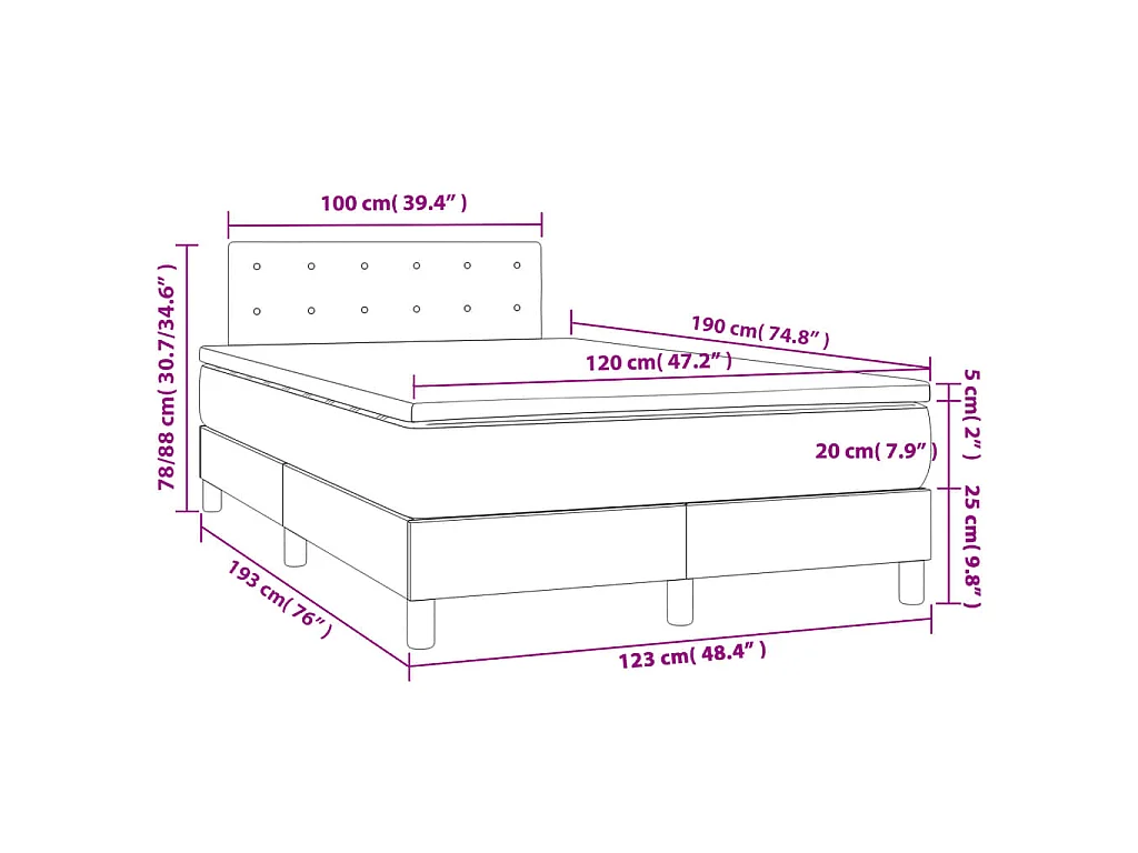 Boxspring met matras fluweel roze 120x190 cm