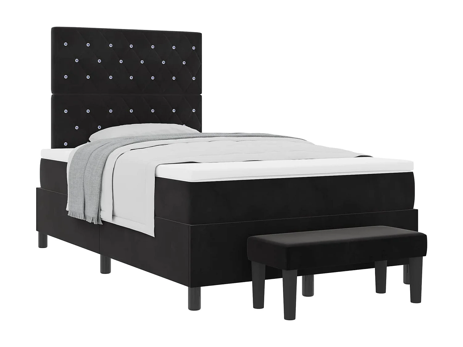 Boxspring bed met hoofdeinde Zwart 200 x 120 cm Fluweel