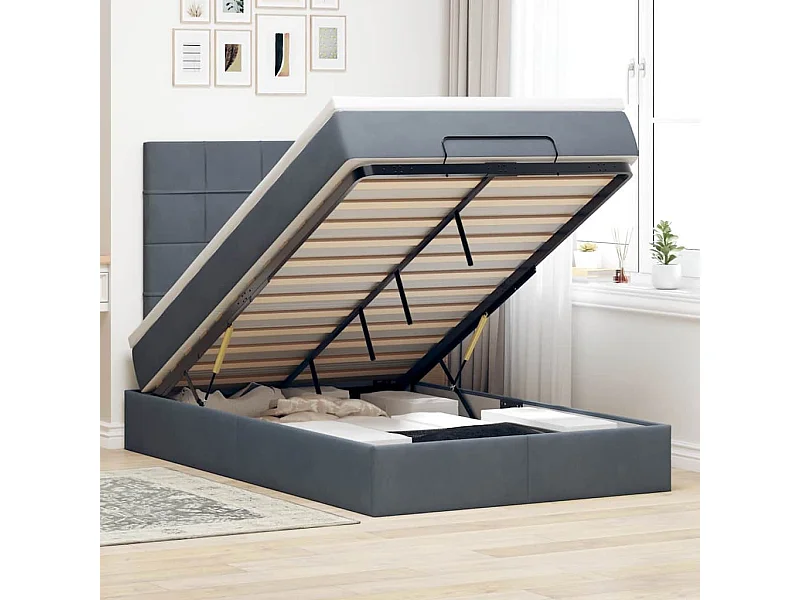 Ottoman bed met matrassen en LED's 120x200cm fluweel