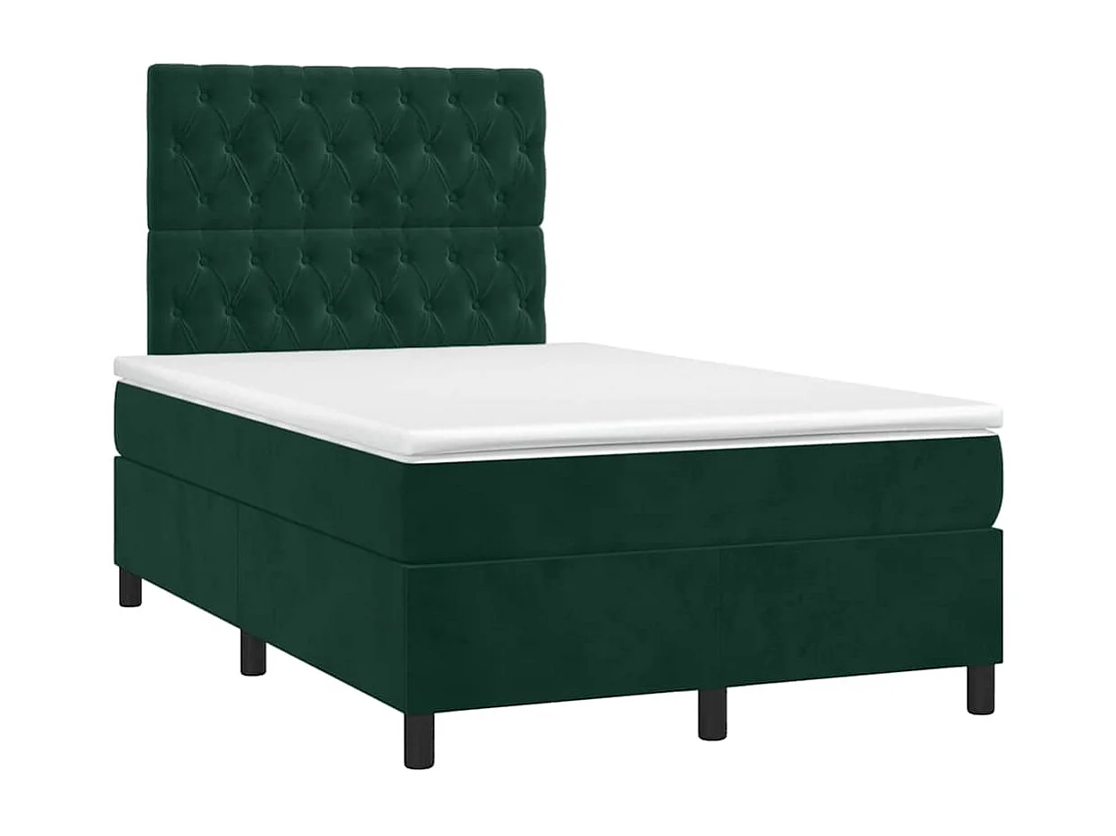 Sommier à lattes de lit avec matelas vert foncé 120x190 cm