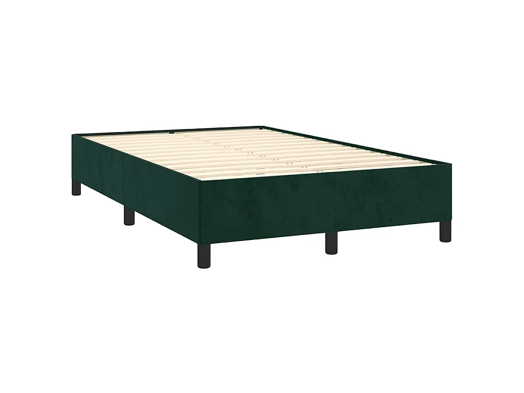 Sommier à lattes de lit avec matelas vert foncé 120x190 cm