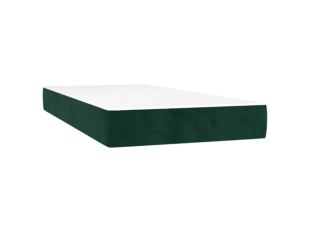 Sommier à lattes de lit avec matelas vert foncé 120x190 cm