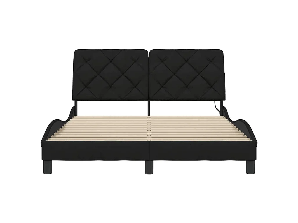 Bedframe met LED zonder matras 120x200 cm stof zwart