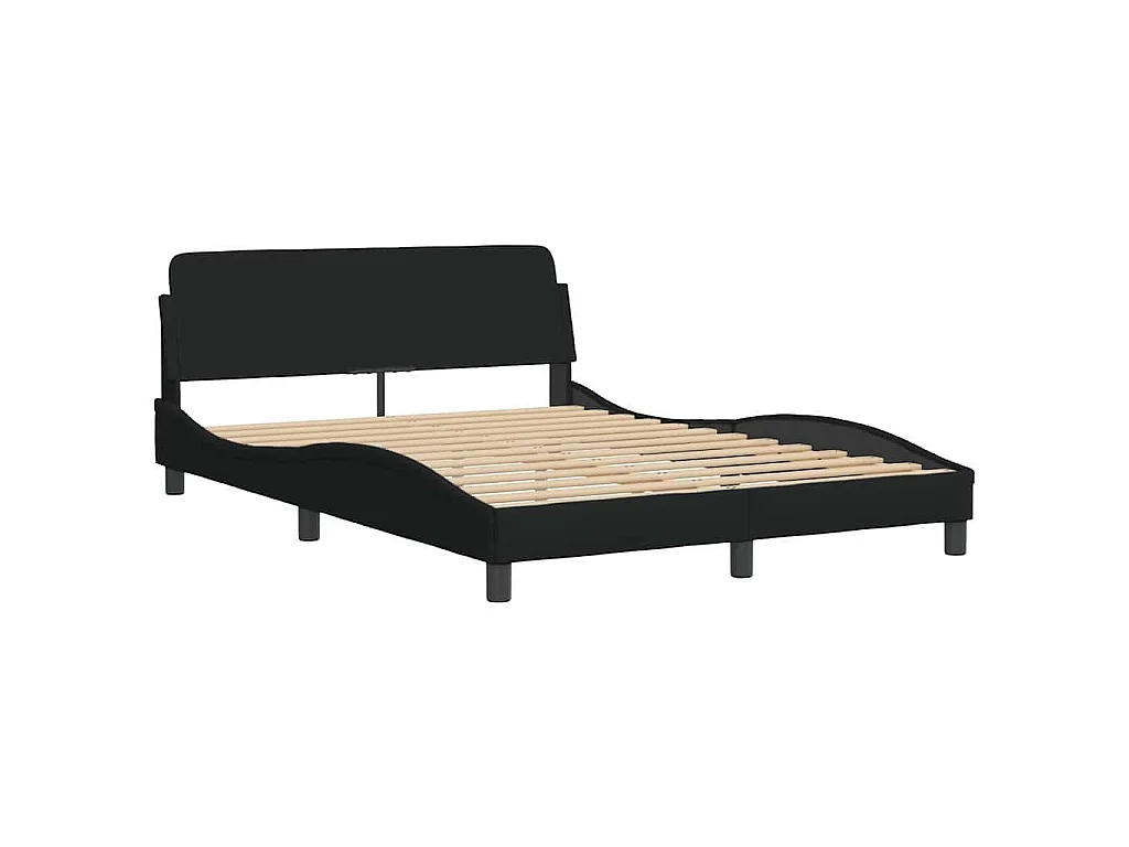 Bedframe met LED zonder matras 120x200 cm stof zwart