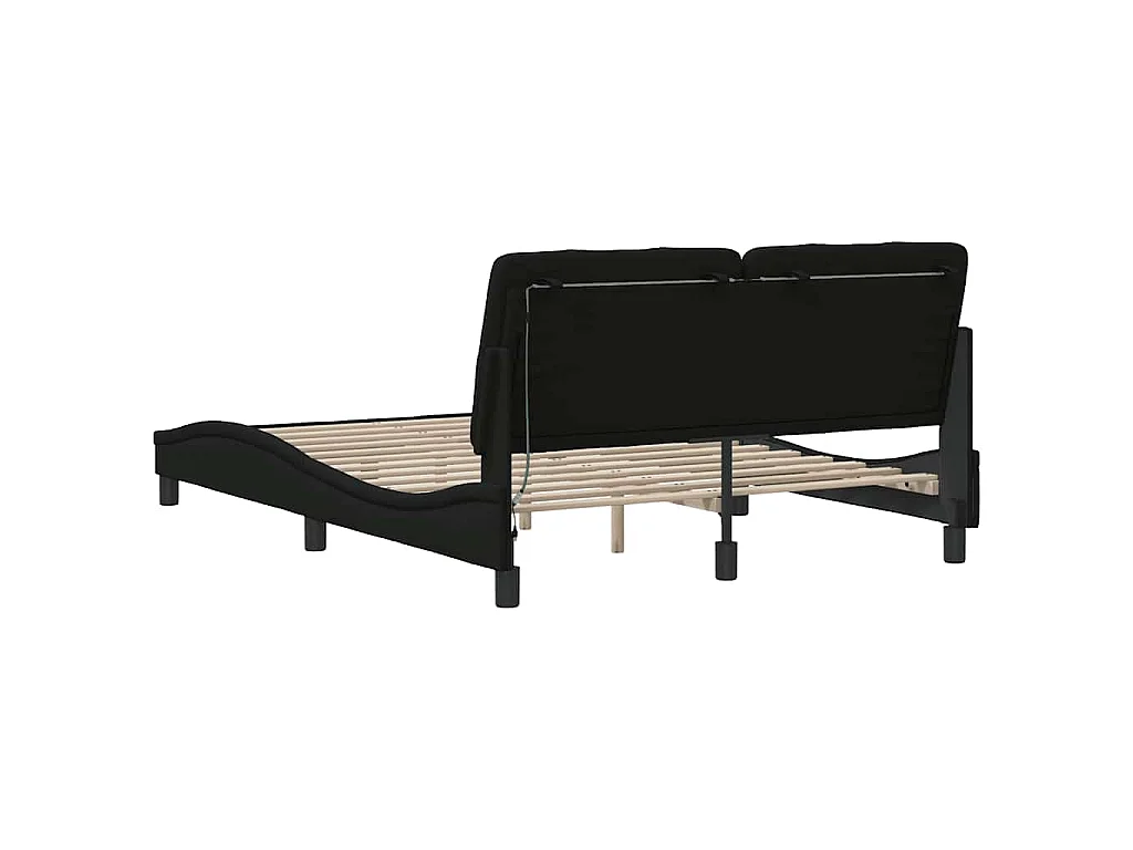 Bedframe met LED zonder matras 120x200 cm stof zwart