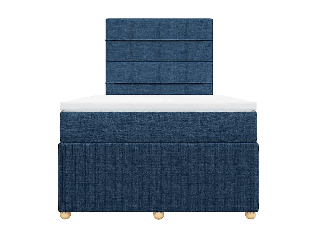 Cama boxspring com colchão 120x190 cm tecido azul
