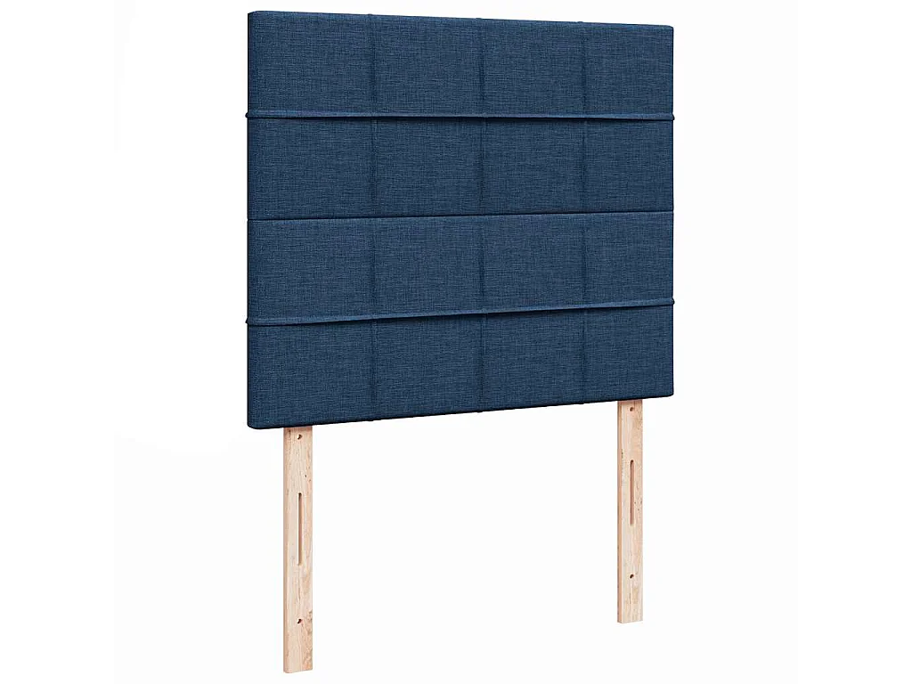 Cama box spring con colchón tela azul 120x190 cm