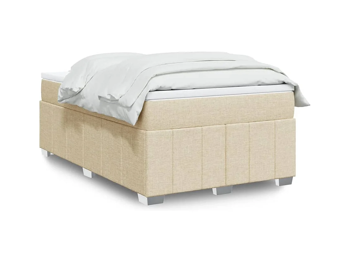 Sommier à lattes de lit avec matelas crème 120x190 cm tissu