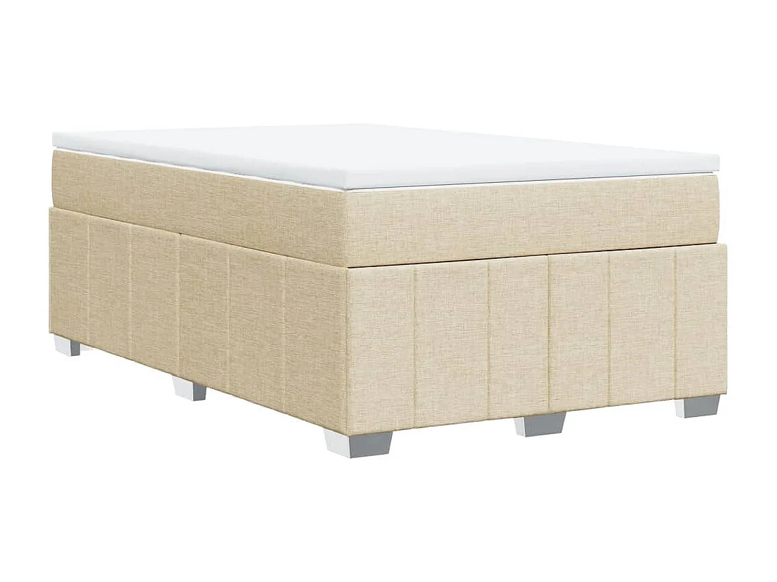 Cama boxspring com colchão 120x190 cm tecido cor creme