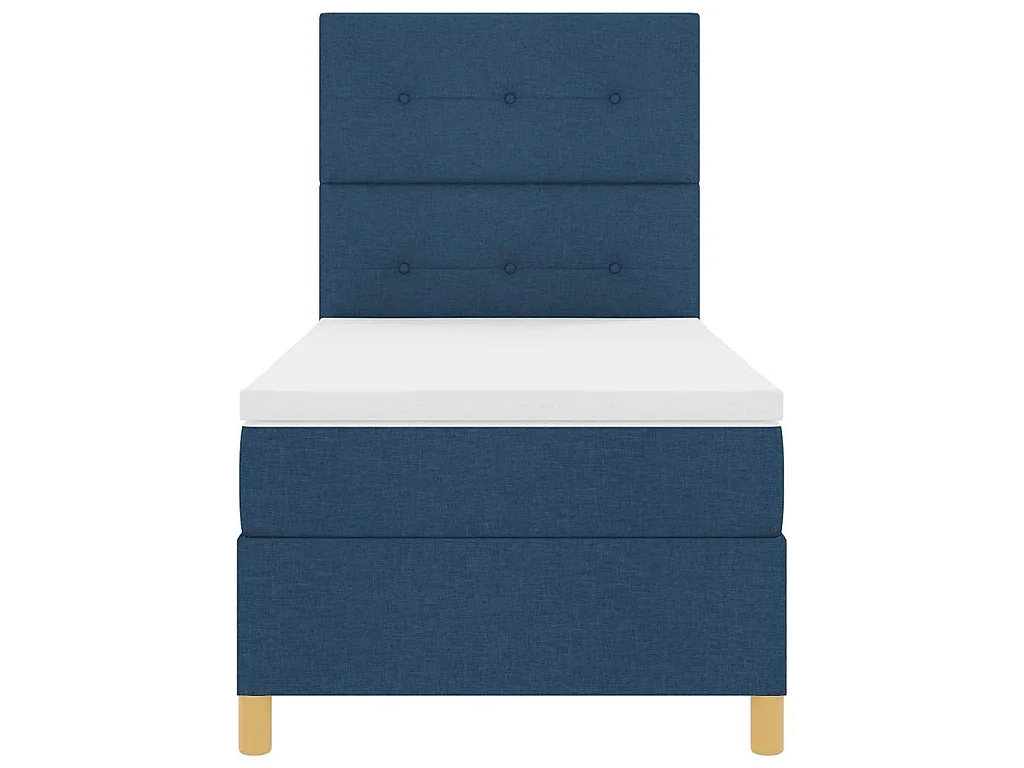 Boxspringbett mit Matratze mit Kopfteil Blau 100 x 200 cm Stoff