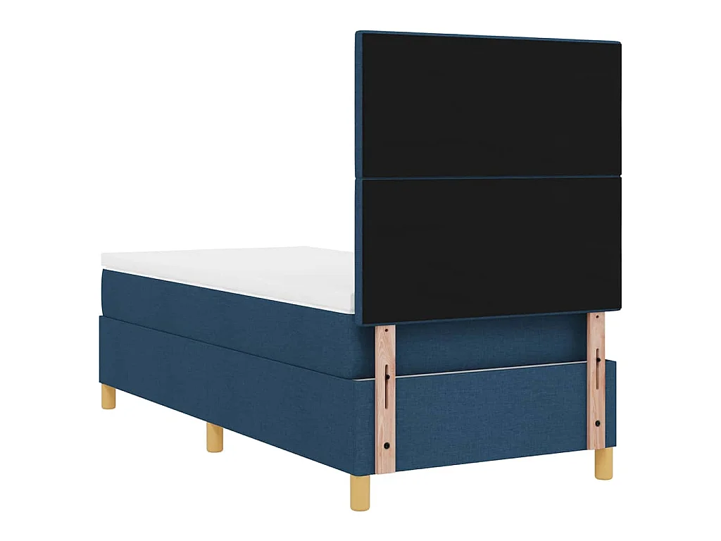 Boxspringbett mit Matratze mit Kopfteil Blau 100 x 200 cm Stoff