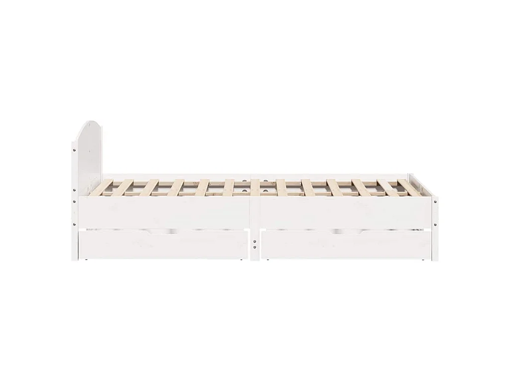Cadre de lit sans matelas blanc 120x190 cm bois de pin massif