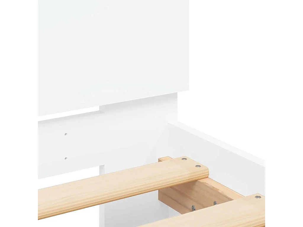Cadre de lit avec tête de lit et LED blanc 120x190 cm
