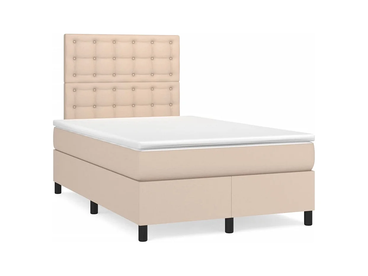 Sommier à lattes de lit avec matelas LED cappuccino 120x190 cm