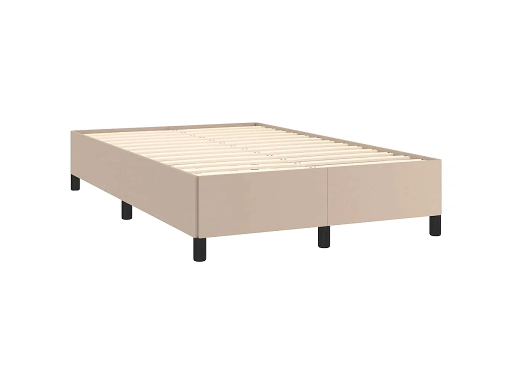 Sommier à lattes de lit avec matelas LED cappuccino 120x190 cm