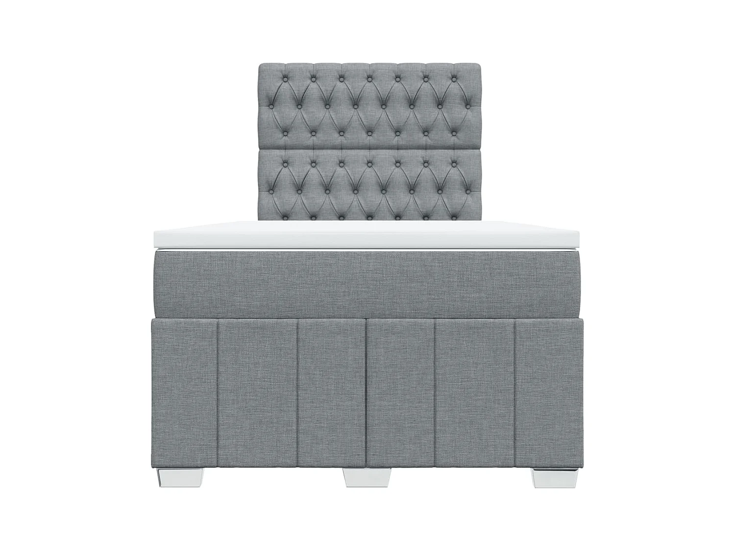 Sommier à lattes de lit et matelas gris clair 120x190 cm tissu