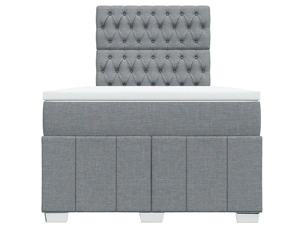Sommier à lattes de lit et matelas gris clair 120x190 cm tissu