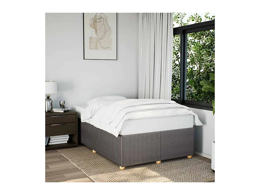 Cadre de lit sans matelas taupe 120x190 cm tissu