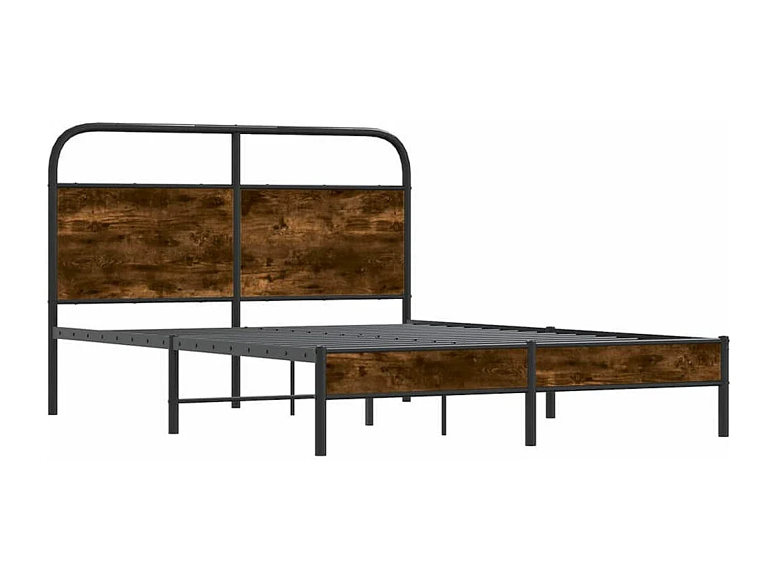 Bedframe zonder matras bewerkt hout gerookt eiken 120x200 cm