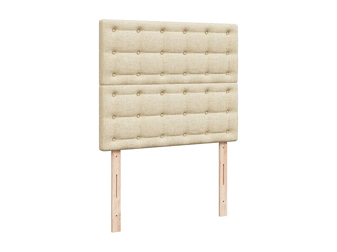 Boxspring met matras stof crèmekleurig 120x200 cm