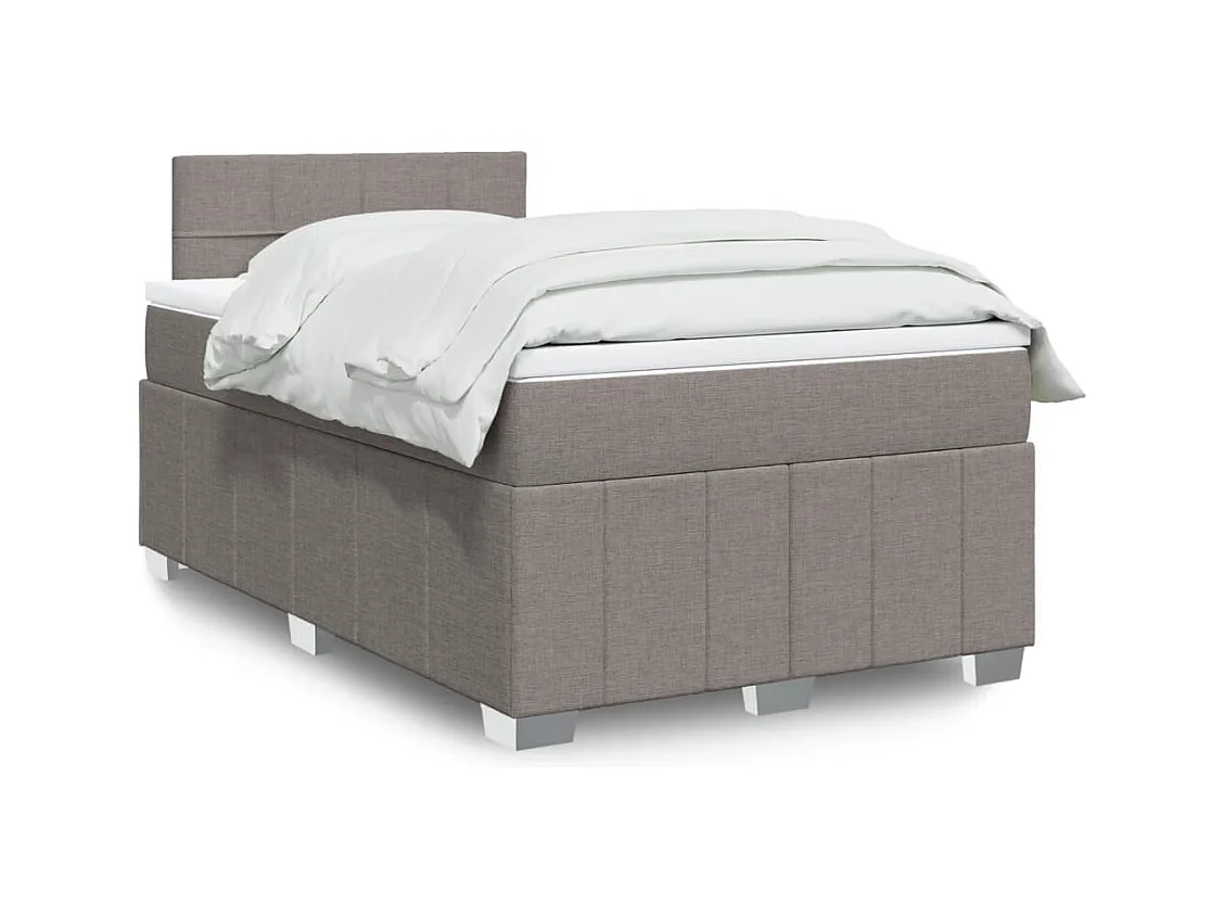 Sommier à lattes de lit avec matelas taupe 120x190 cm tissu