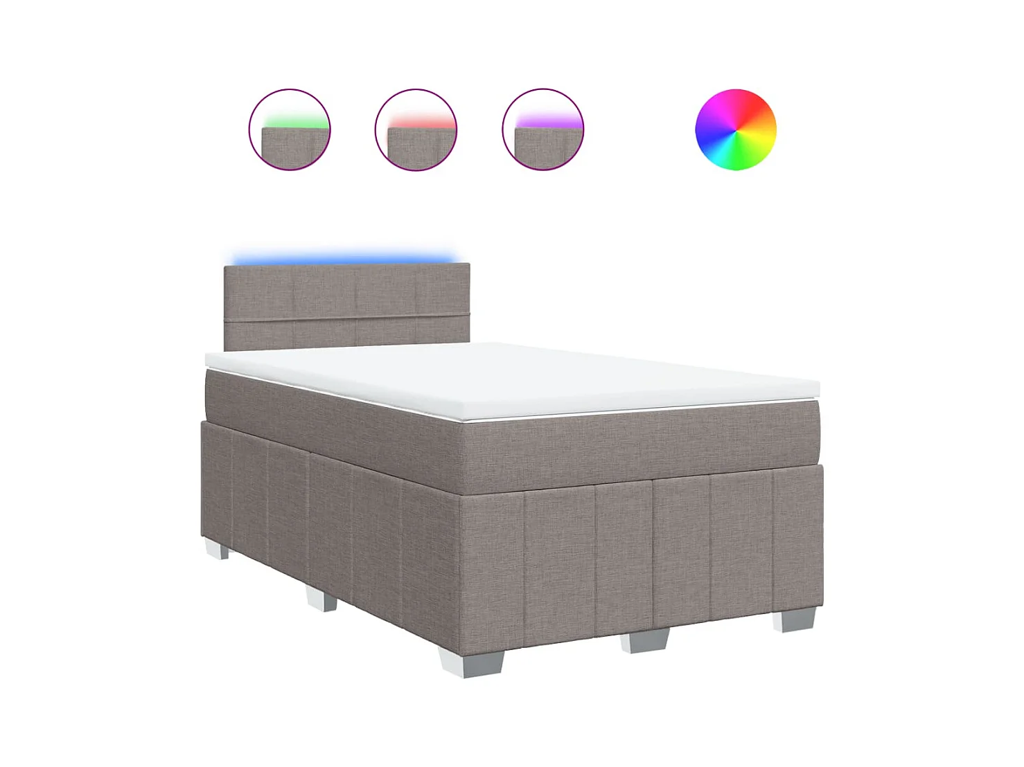 Sommier à lattes de lit avec matelas taupe 120x190 cm tissu